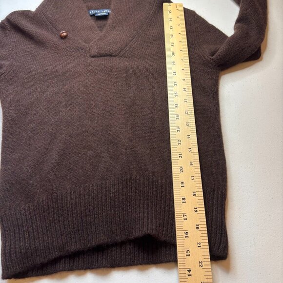 Ralph Lauren Men's Brown Cashmere Shawl Collar Old Money Button Sweater Sz S - Picture 7 of 9